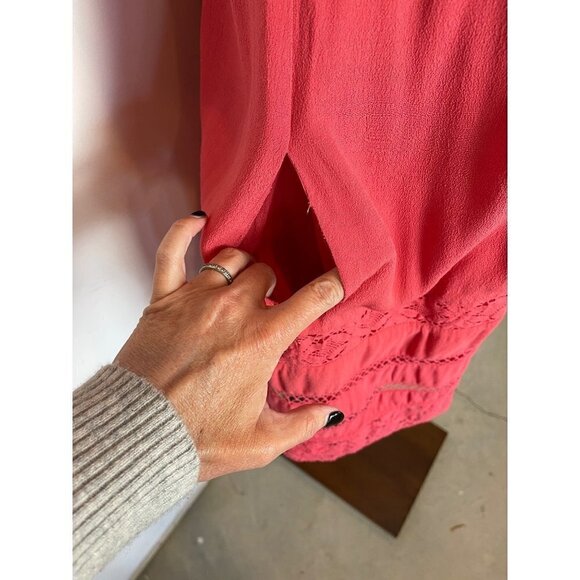 Sanctuary Pink Off The Shoulder Eyelet Detail Knee Length Dress Size XS - Picture 8 of 11